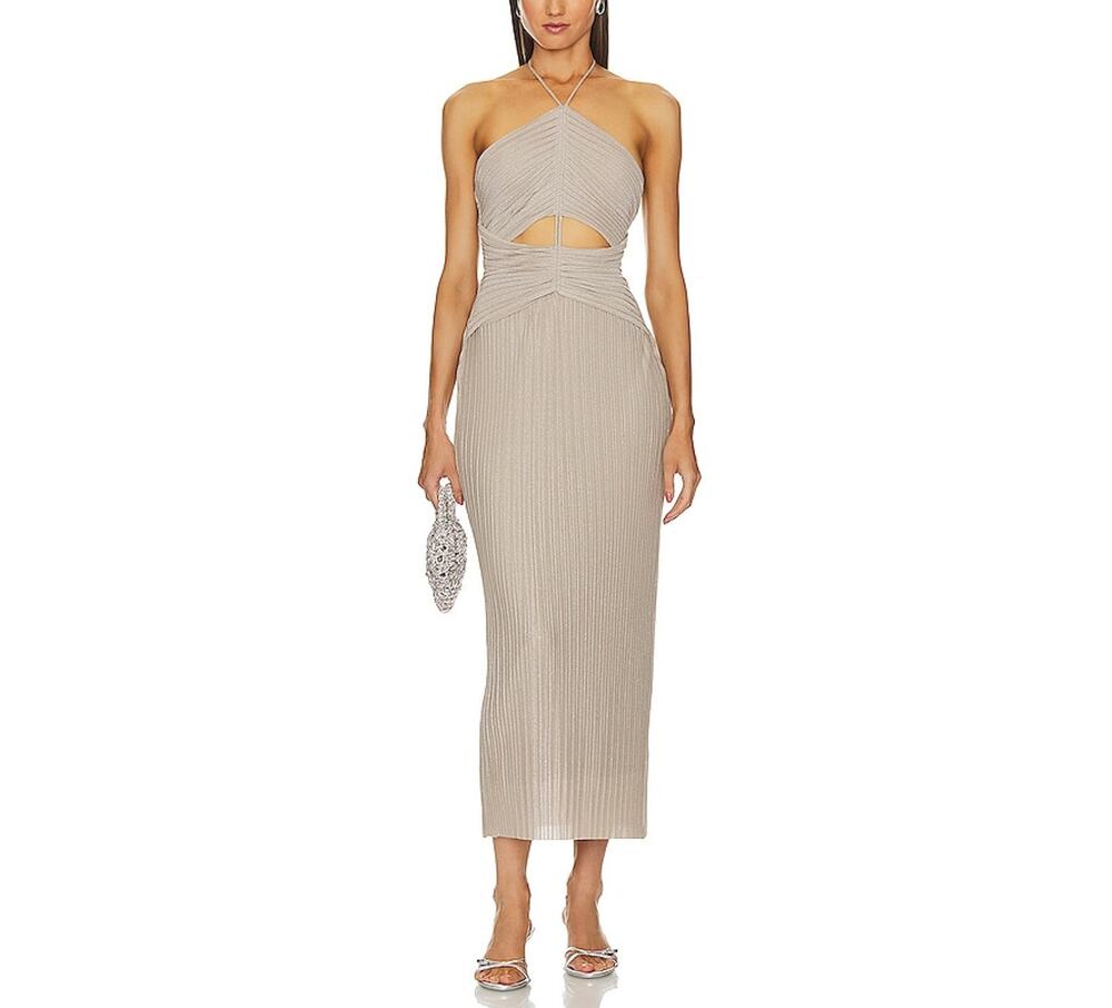 Significant Other Ruched Beige Nyah Dress Size 6 US / AU 10